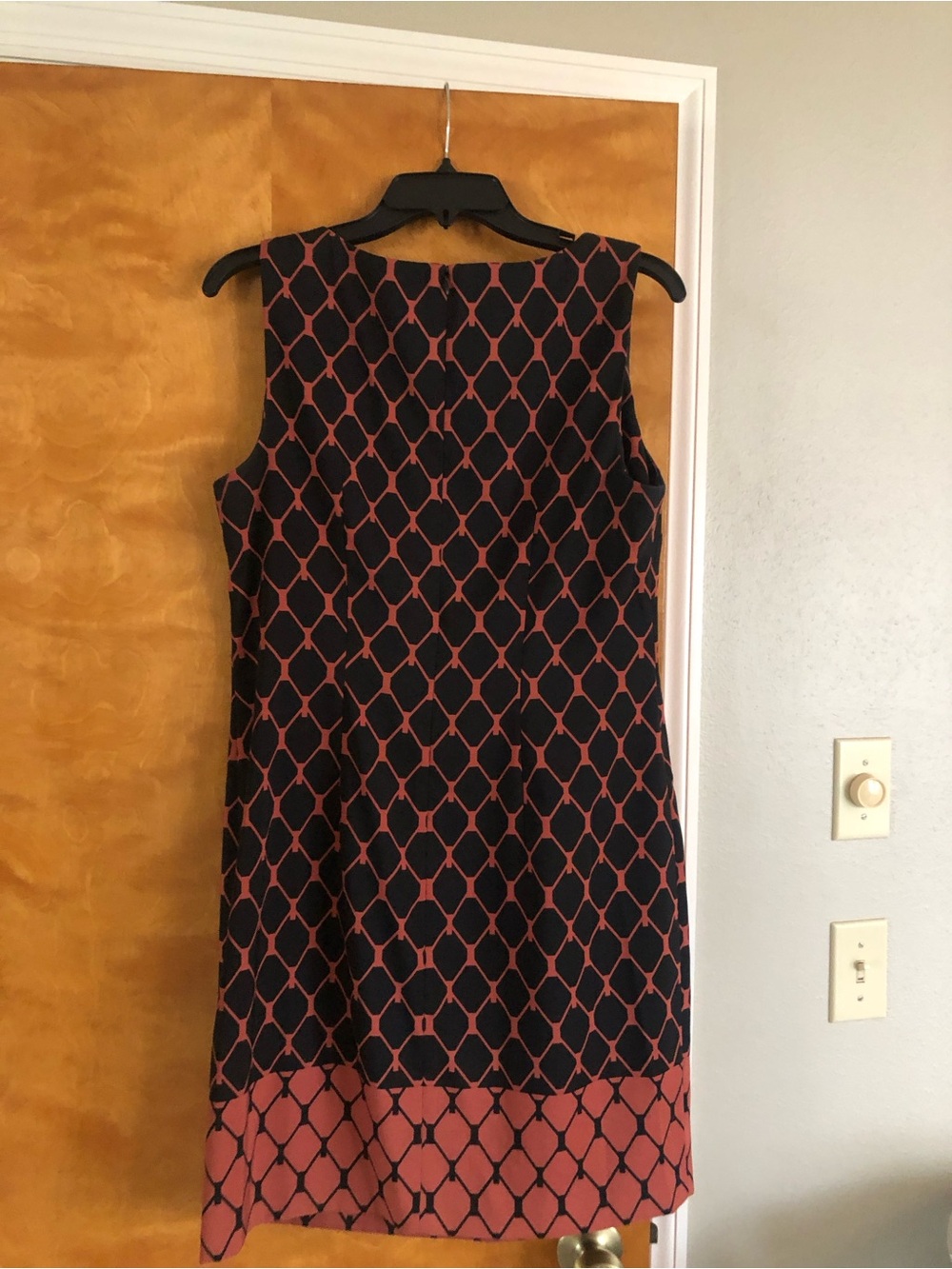 Alyx Black and Coral Geometric Midi Dress - Picture 2 of 7